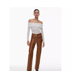 Wilfred Brown Leather Pants